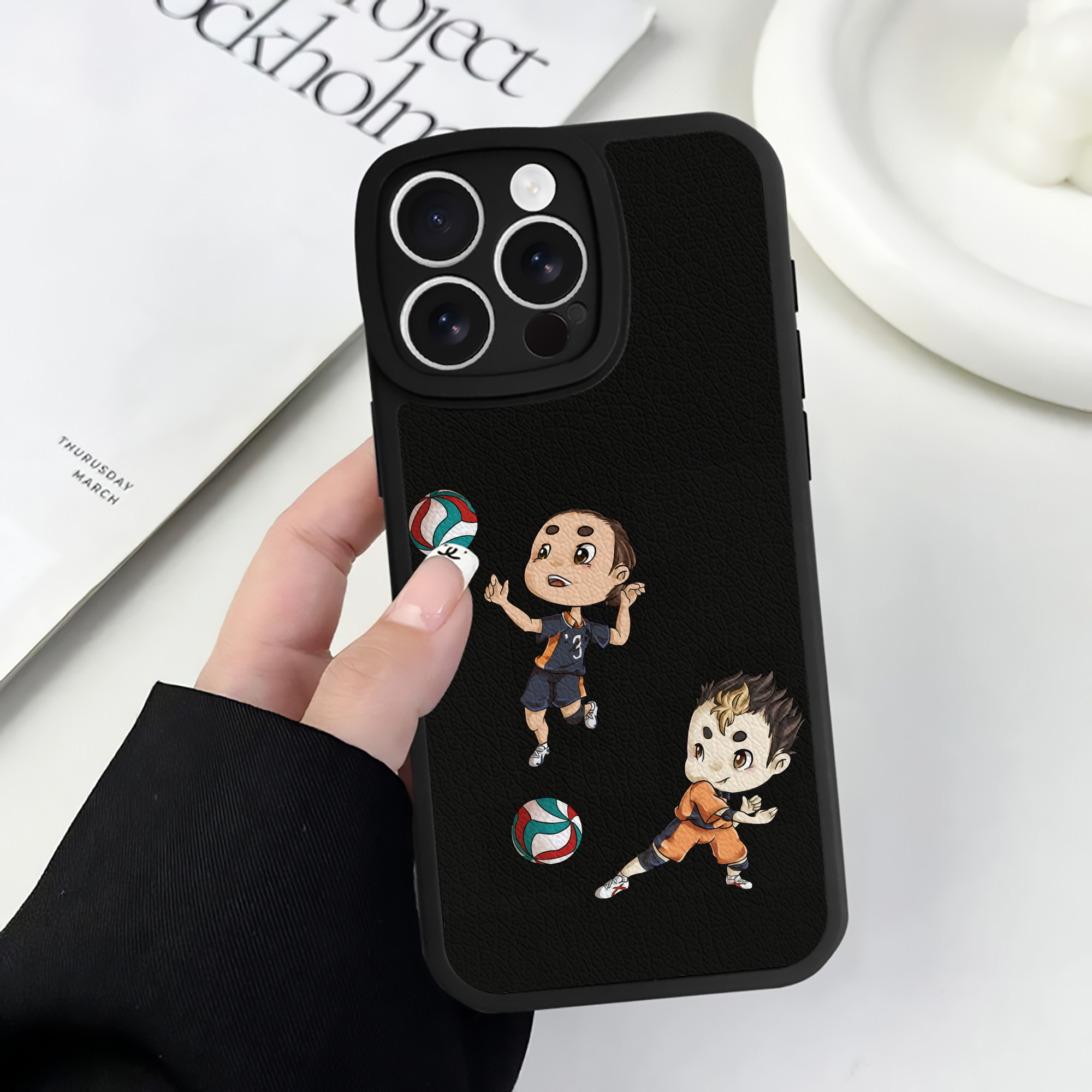 （画像用） ハイキュー!! Haikyu!! 【iPhone 16シリーズ対応】シリコンスマホケース（レザー調） 材質：シリコン